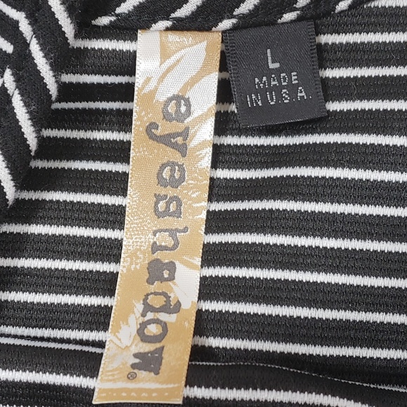 SOLD-Eyeshadow Peplum Top Stripes Size Large D15 - Picture 6 of 7